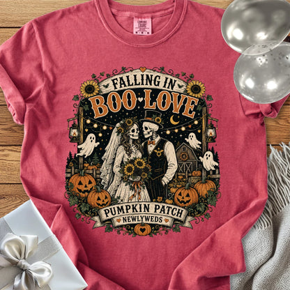 Falling in Boo-Love - Premium Halloween Newlywed T-Shirt