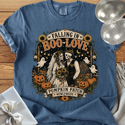 Falling in Boo-Love - Premium Halloween Newlywed T-Shirt