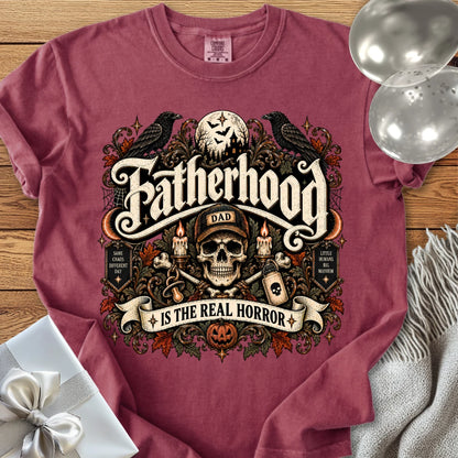 Fatherhood Is the Real Horror - Premium Halloween Parenting T-Shirt