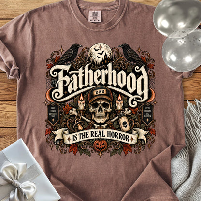 Fatherhood Is the Real Horror - Premium Halloween Parenting T-Shirt
