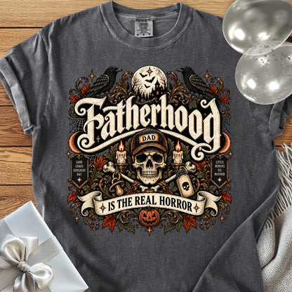 Fatherhood Is the Real Horror - Premium Halloween Parenting T-Shirt