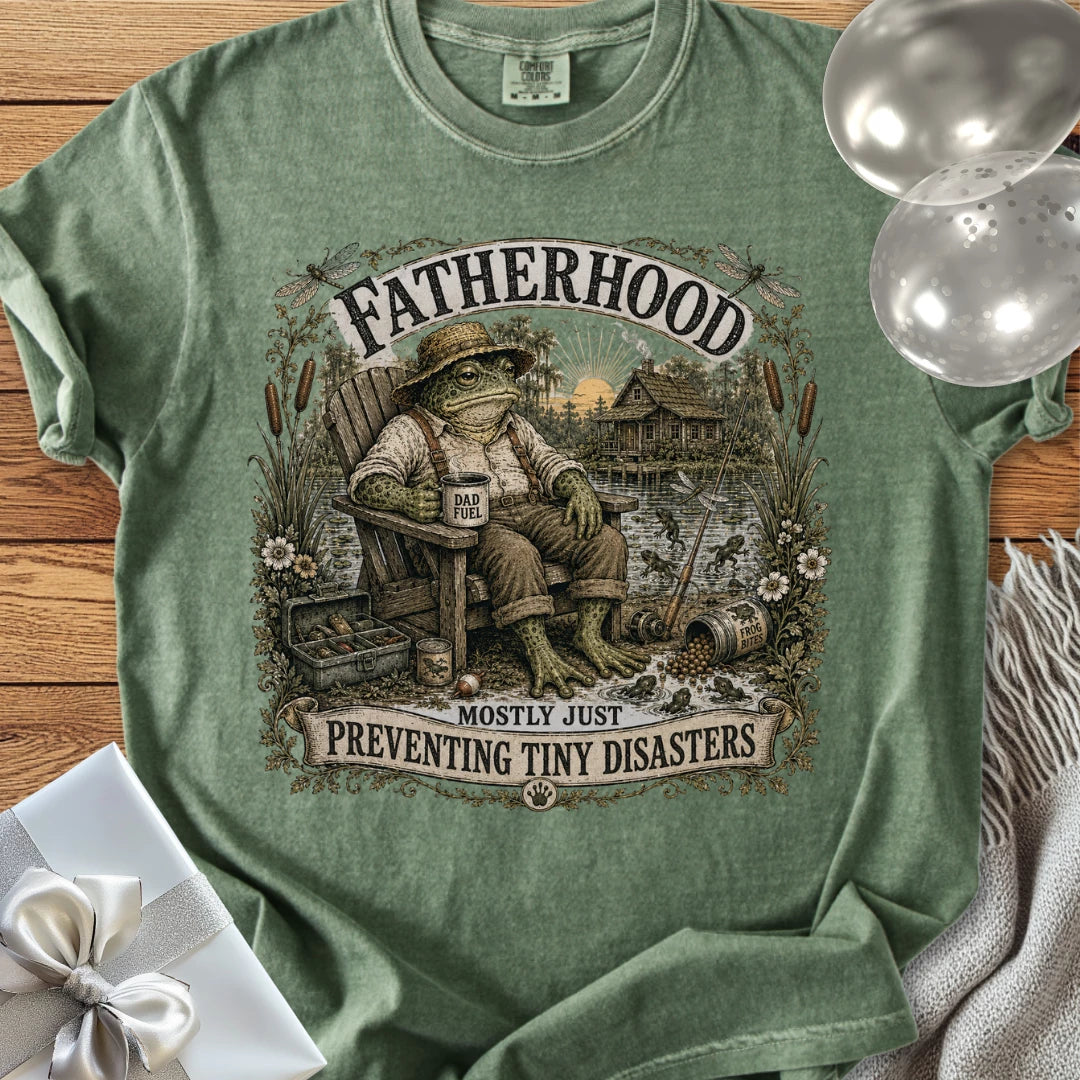 Fatherhood, Preventing Tiny Disasters - Premium Parenting T-Shirt