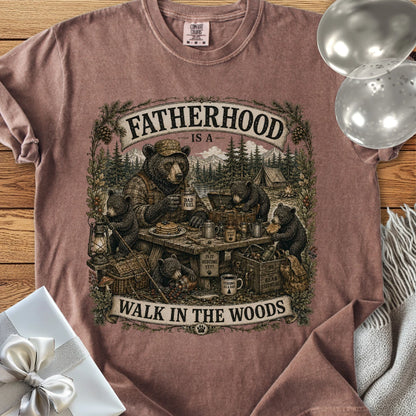 Fatherhood Is a Walk in the Woods - Premium Parenting T-Shirt