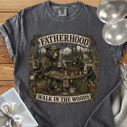 Fatherhood Is a Walk in the Woods - Premium Parenting T-Shirt