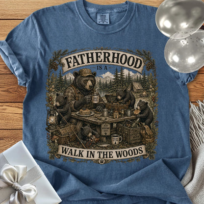 Fatherhood Is a Walk in the Woods - Premium Parenting T-Shirt