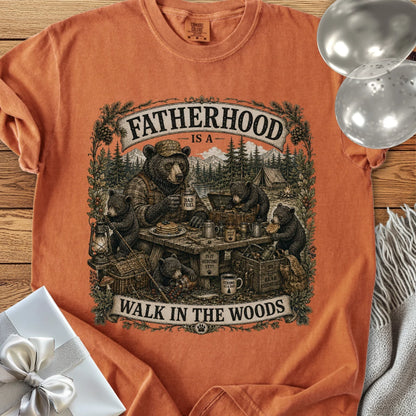 Fatherhood Is a Walk in the Woods - Premium Parenting T-Shirt