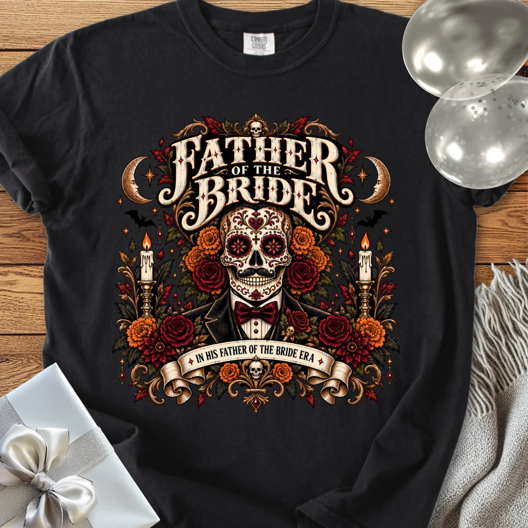 Father of the Bride, In His Father of the Bride Era - Premium Halloween Wedding T-Shirt