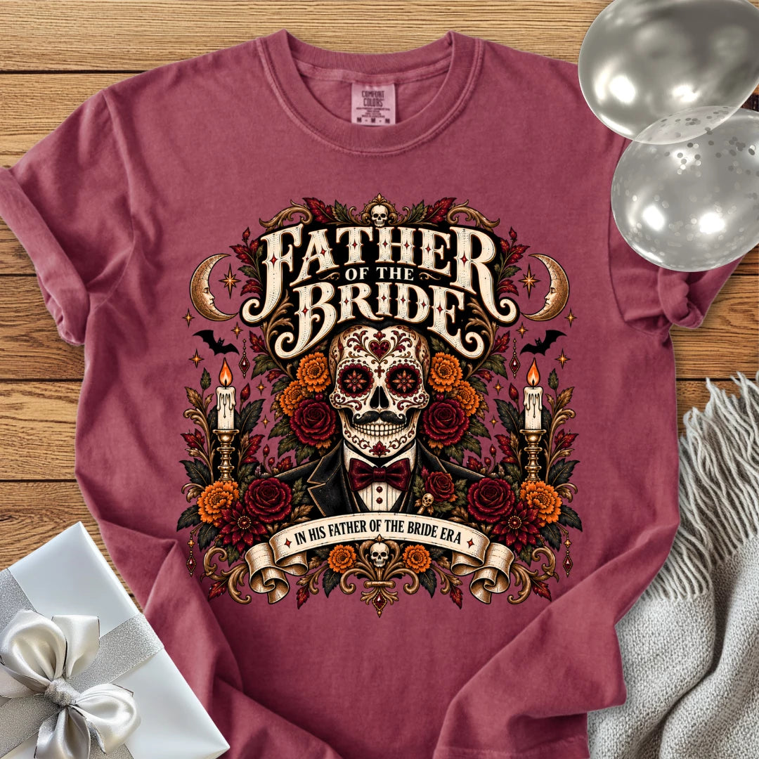 Father of the Bride, In His Father of the Bride Era - Premium Halloween Wedding T-Shirt