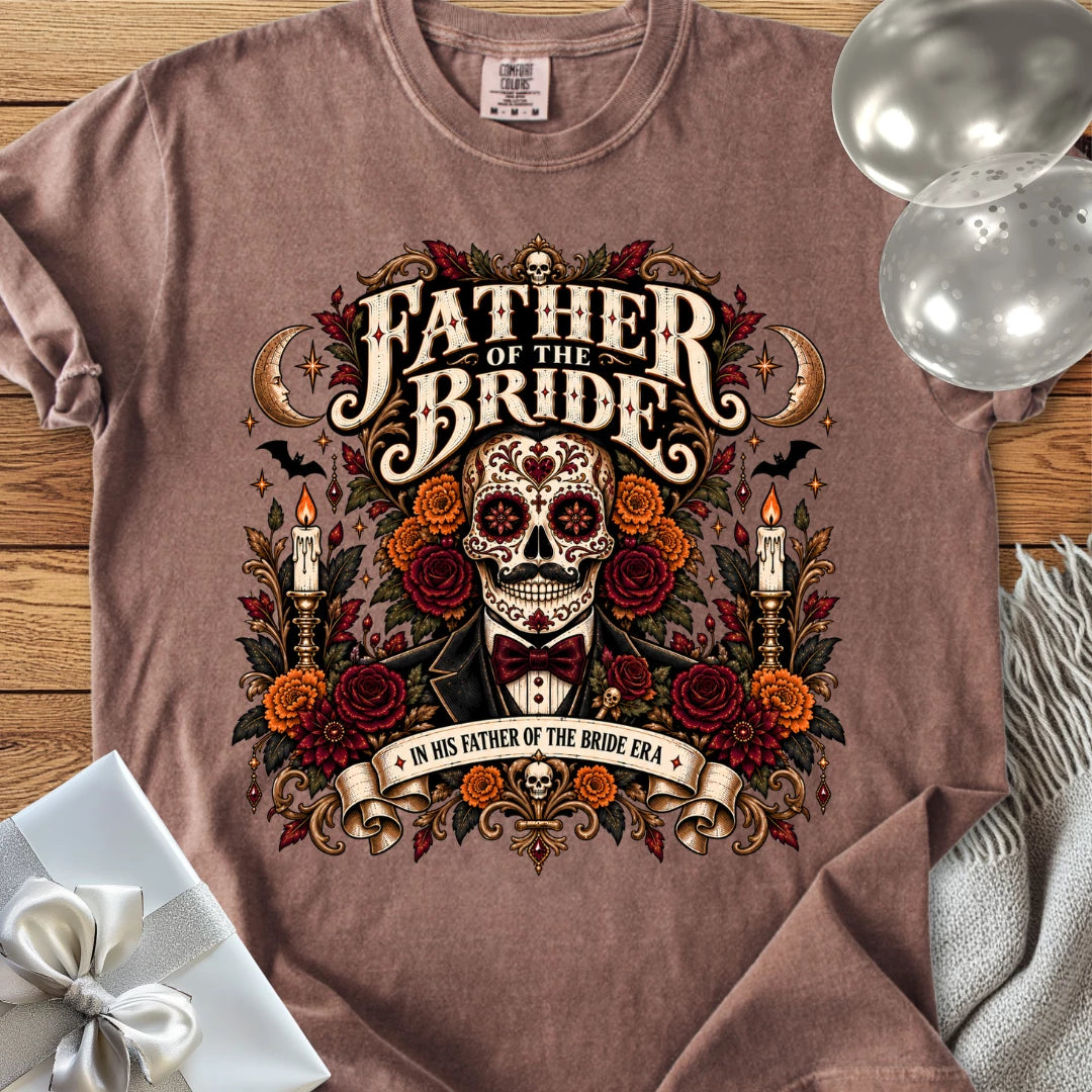 Father of the Bride, In His Father of the Bride Era - Premium Halloween Wedding T-Shirt