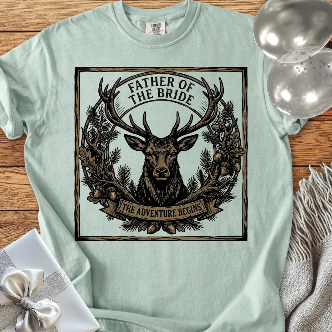 Father of the Bride, The Adventure Begins - Wedding T-Shirt