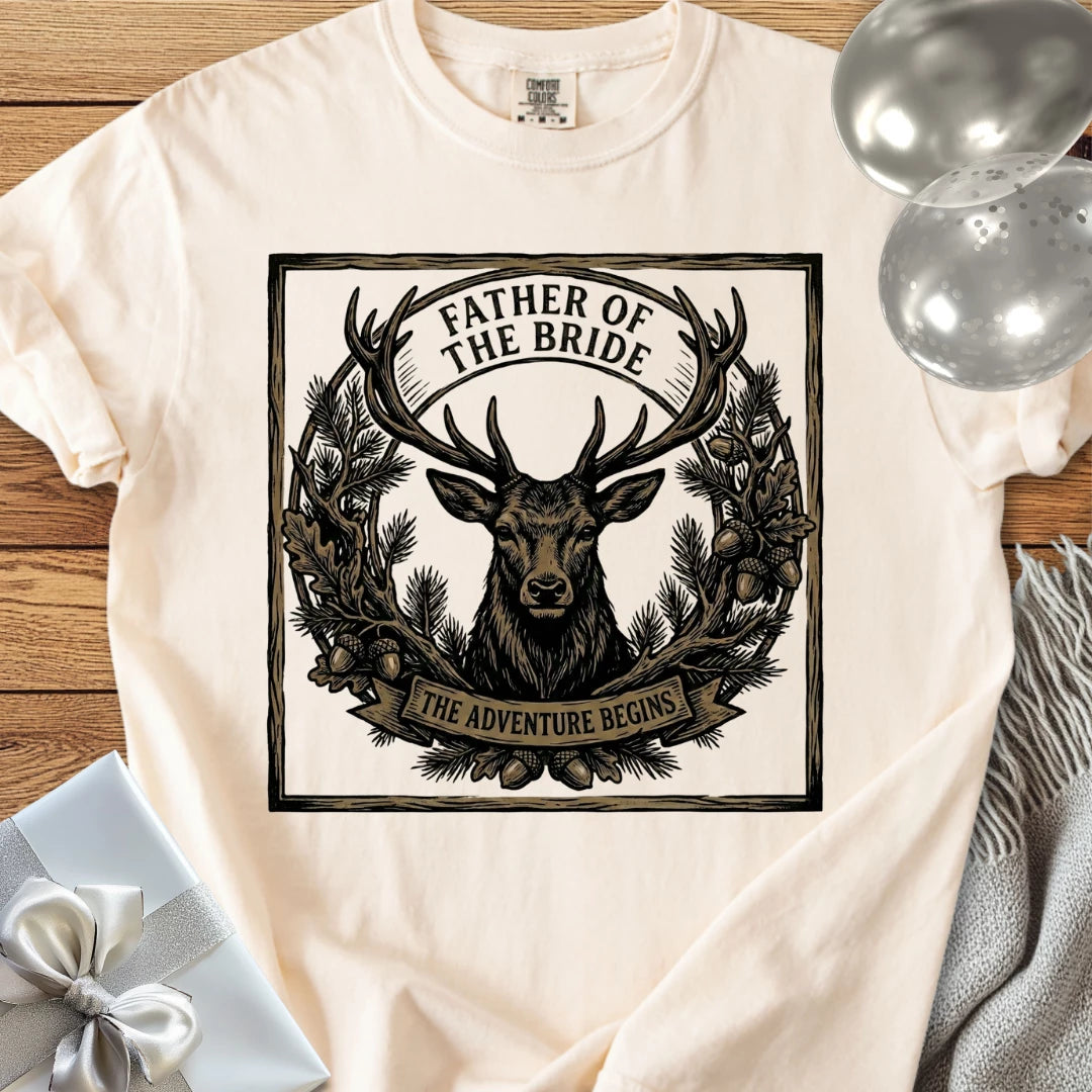 Father of the Bride, The Adventure Begins - Wedding T-Shirt