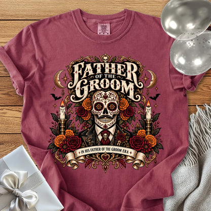 Father of the Groom, In His Father of the Groom Era - Premium Halloween Wedding T-Shirt