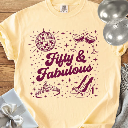 Fifty & Fabulous - Premium 50th Birthday T-Shirt