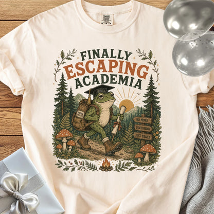 Finally Escaping Academia - Premium Graduation T-Shirt