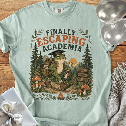 Finally Escaping Academia - Premium Graduation T-Shirt