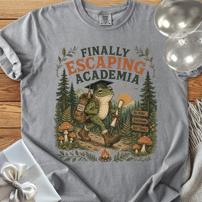 Finally Escaping Academia - Premium Graduation T-Shirt