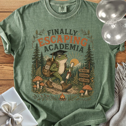 Finally Escaping Academia - Premium Graduation T-Shirt