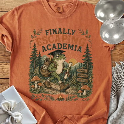 Finally Escaping Academia - Premium Graduation T-Shirt