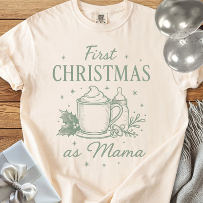 First Christmas as Mama - Premium Christmas T-Shirt