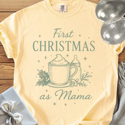 First Christmas as Mama - Premium Christmas T-Shirt