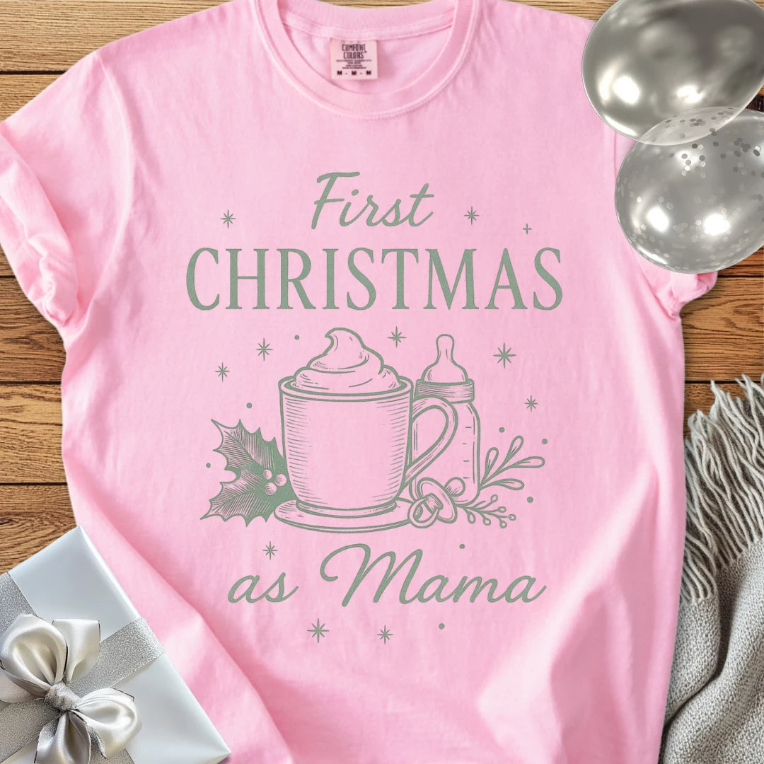 First Christmas as Mama - Premium Christmas T-Shirt