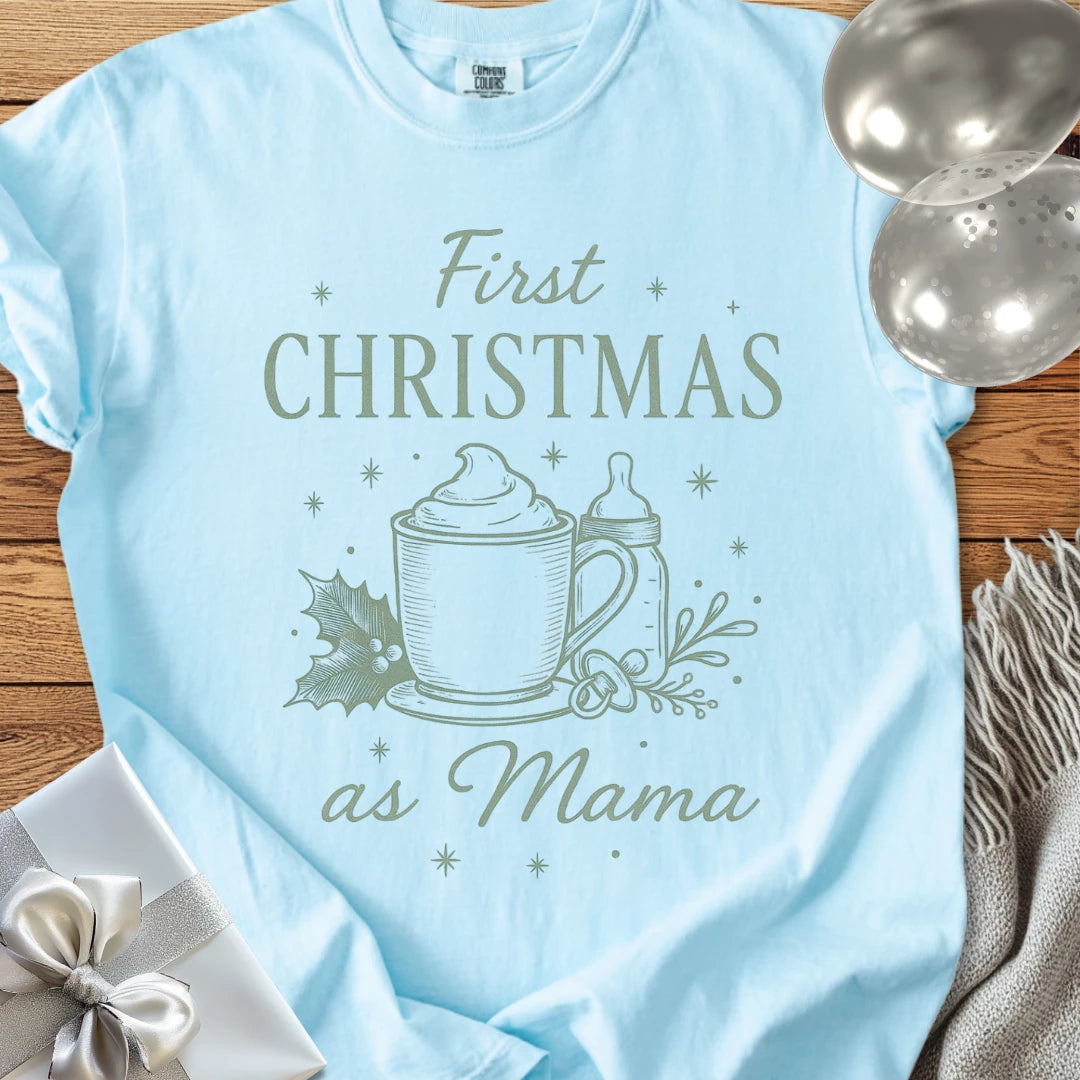 First Christmas as Mama - Premium Christmas T-Shirt