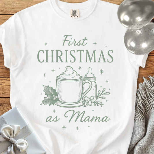 First Christmas as Mama - Premium Christmas T-Shirt