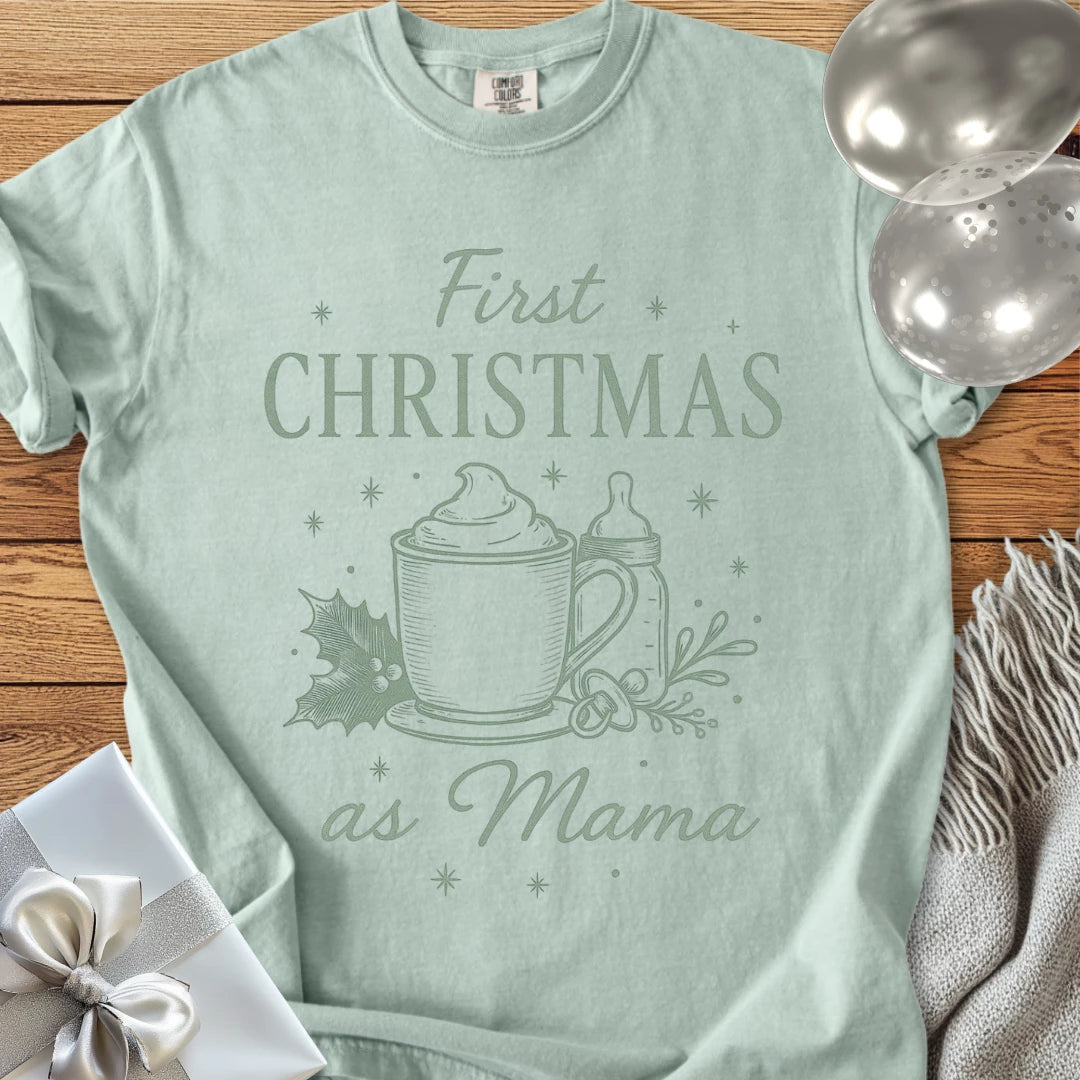 First Christmas as Mama - Premium Christmas T-Shirt