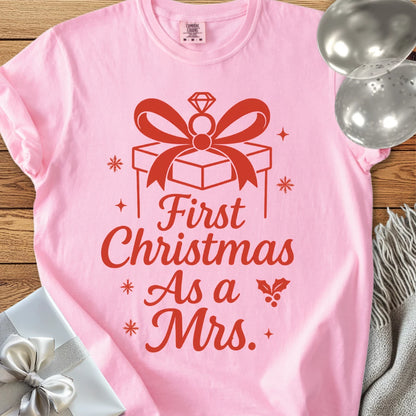 First Christmas as a Mrs - Premium Wedding T-Shirt