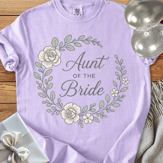 Aunt of the Bride - Premium Floral Bridal Party T-Shirt