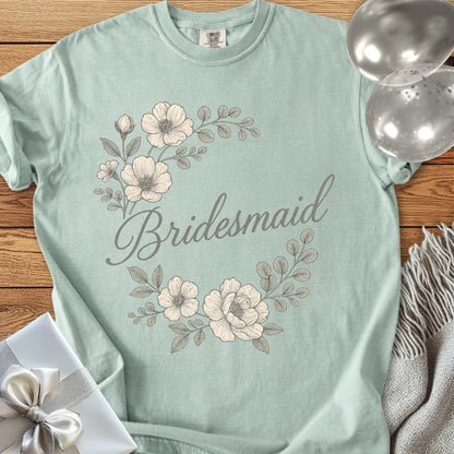Bridesmaid - Premium Floral Bridal Party T-Shirt