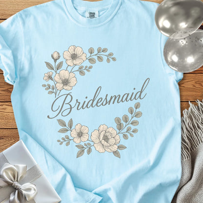 Bridesmaid - Premium Floral Bridal Party T-Shirt