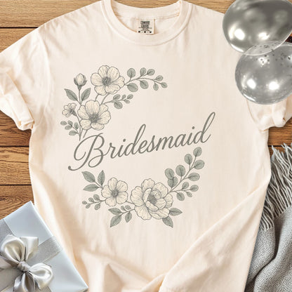 Bridesmaid - Premium Floral Bridal Party T-Shirt
