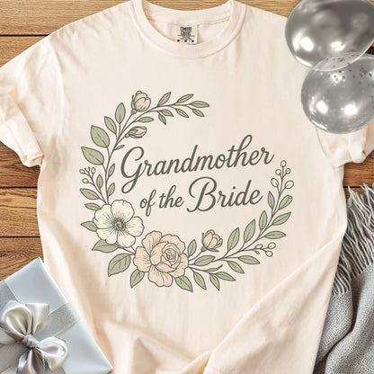 Grandmother of the Bride - Premium Floral Bridal Party T-Shirt
