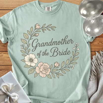 Grandmother of the Bride - Premium Floral Bridal Party T-Shirt