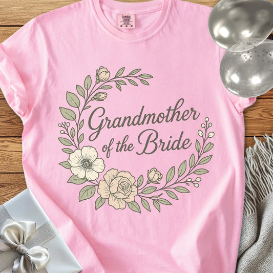 Grandmother of the Bride - Premium Floral Bridal Party T-Shirt