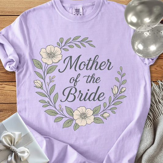 Mother of the Bride - Premium Floral Bridal Party T-Shirt