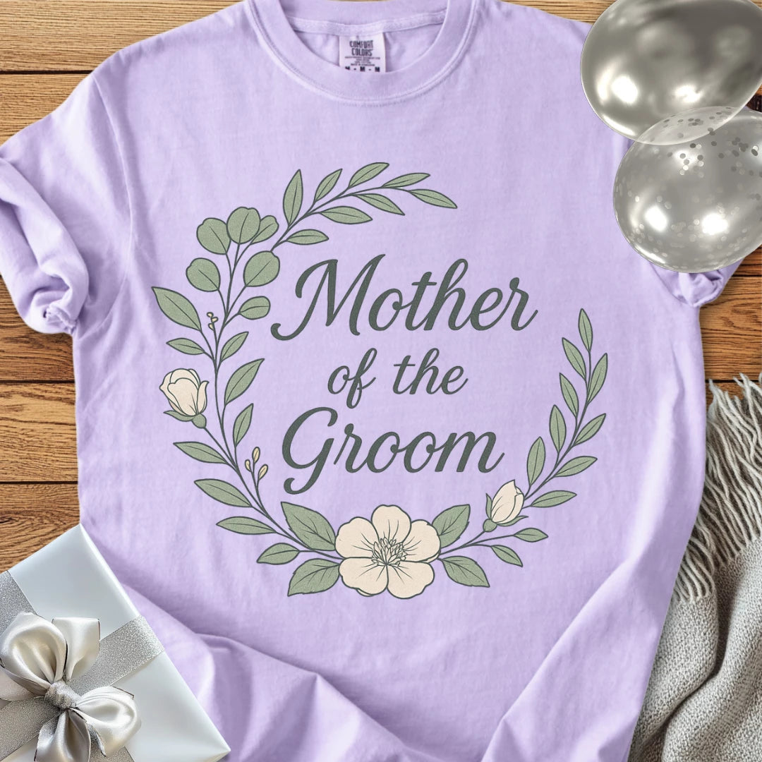 Mother of the Groom - Premium Floral Bridal Party T-Shirt