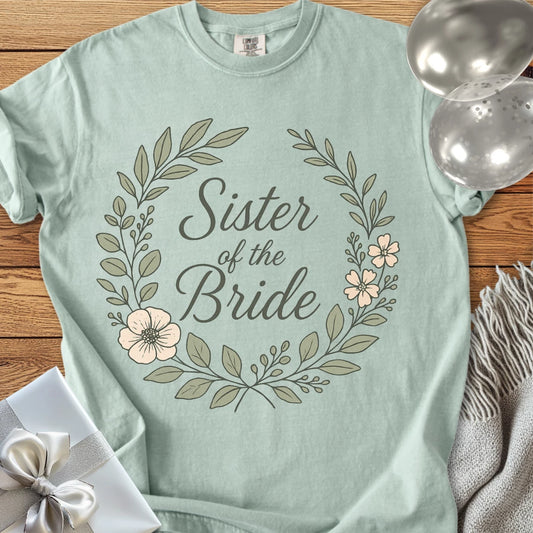 Sister of the Bride - Premium Floral Bridal Party T-Shirt