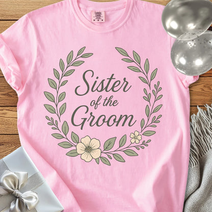 Sister of the Groom - Premium Floral Bridal Party T-Shirt