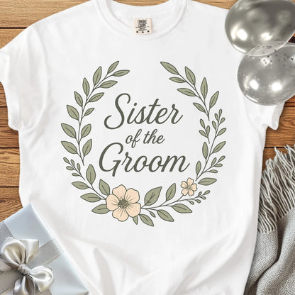Sister of the Groom - Premium Floral Bridal Party T-Shirt
