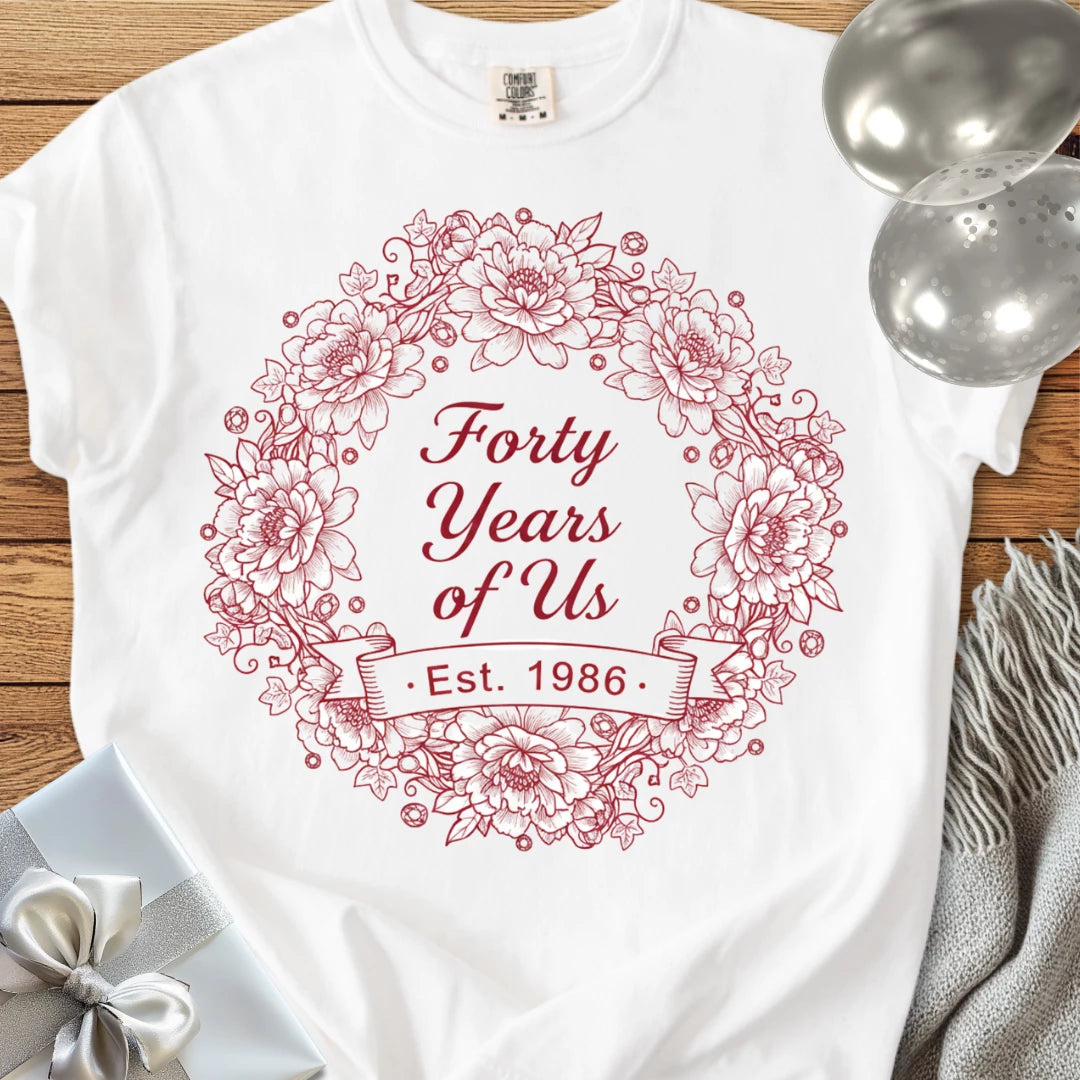 Forty Years of Us, Est 1986 - Premium 40th Wedding Anniversary T-Shirt