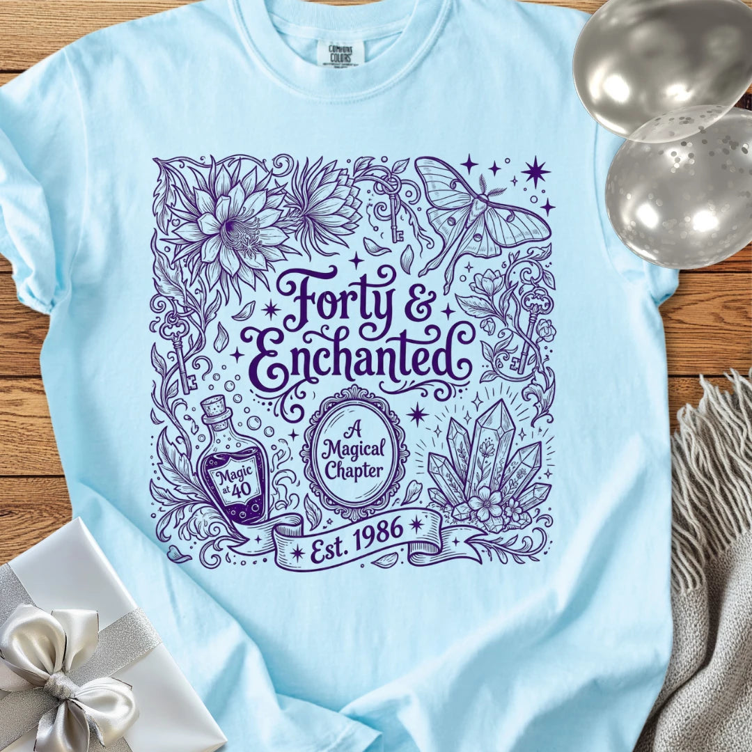 Forty & Enchanted, Est 1986 - Premium 40th Birthday T-Shirt