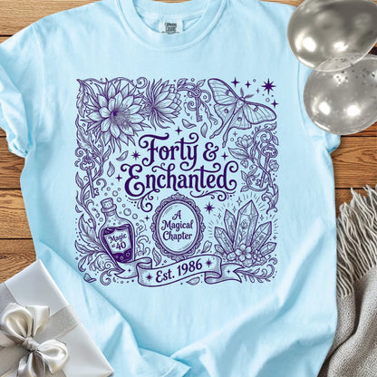 Forty & Enchanted, Est 1986 - Premium 40th Birthday T-Shirt