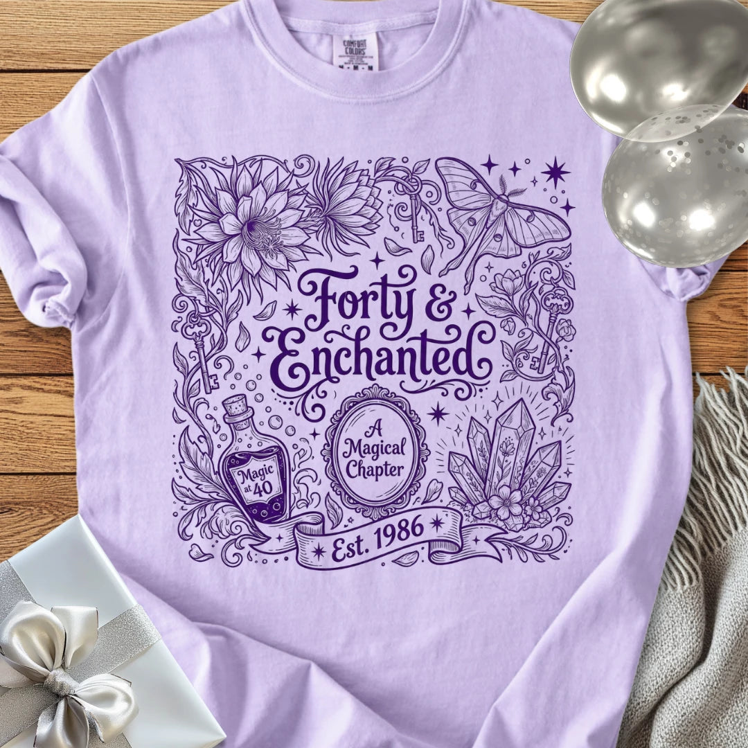 Forty & Enchanted, Est 1986 - Premium 40th Birthday T-Shirt