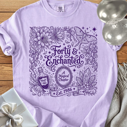 Forty & Enchanted, Est 1986 - Premium 40th Birthday T-Shirt