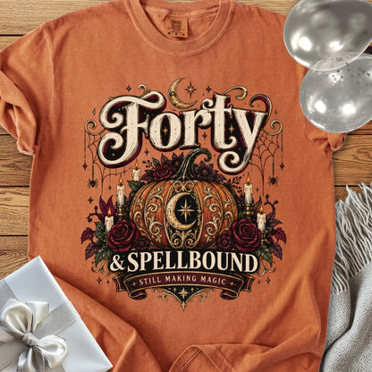 Forty & Spellbound - Premium Halloween 40th Birthday T-Shirt
