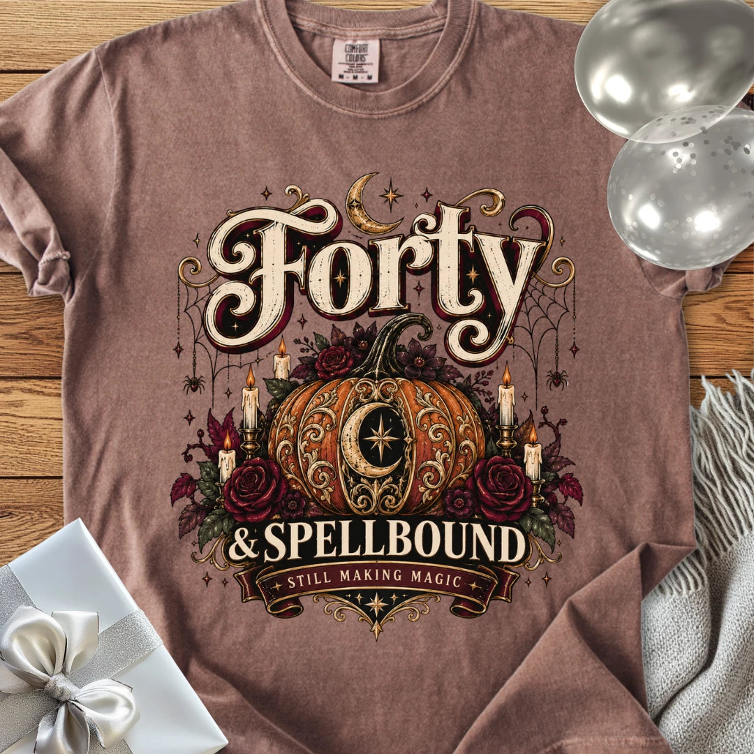 Forty & Spellbound - Premium Halloween 40th Birthday T-Shirt
