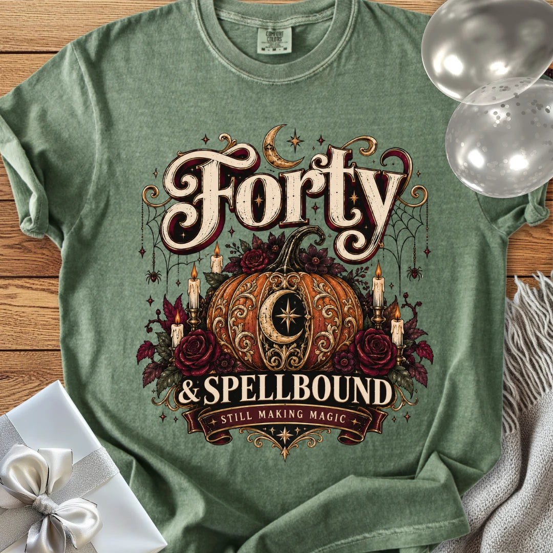 Forty & Spellbound - Premium Halloween 40th Birthday T-Shirt