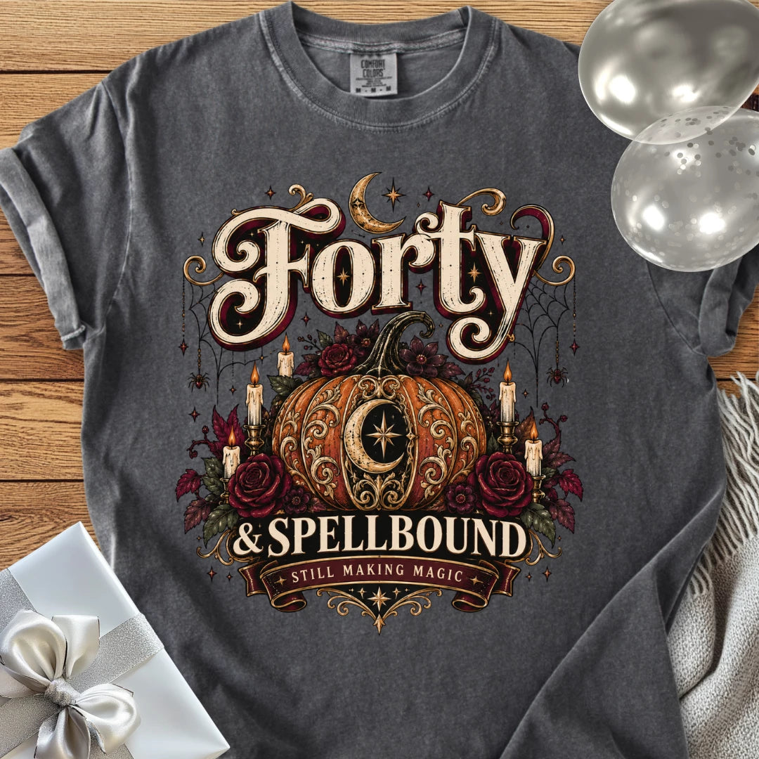 Forty & Spellbound - Premium Halloween 40th Birthday T-Shirt